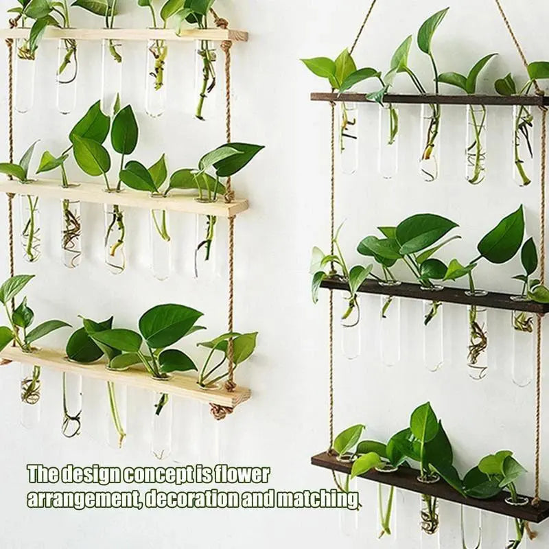 Three-Tier Hanging Plant Propagation Station - Decorative Glass Vase for Home and Garden