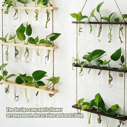 Three-Tier Hanging Plant Propagation Station - Decorative Glass Vase for Home and Garden