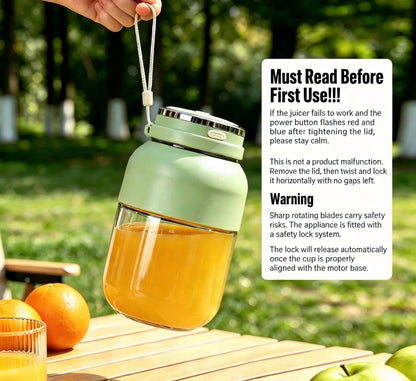Portable Cordless Handheld Blender - 24Oz Bpa-Free Vessel, Leakproof Lid, Sip Spout, USB-C Rechargeable Battery-Powered Mini Blender for Shakes, Travel Use, Kitchen Tools and Gadgets, Cool Outdoor Gadgets (Includes Nutritious Recipe)